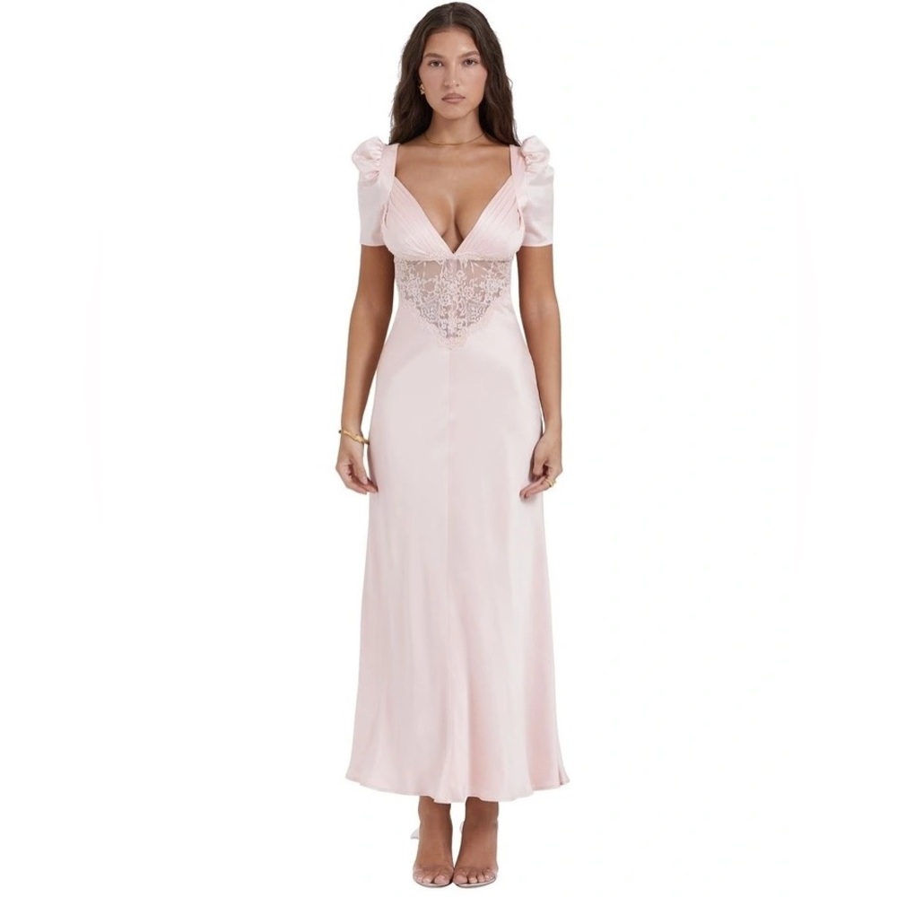 House of CB Rafaela Lace and Silk Maxi Dress